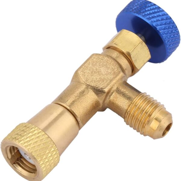 Refrigerant Retention Control Valve/ R22, R134, R600, R404A adapter and flow control valve/  No-leak refrigerant charging, HVAC service tools