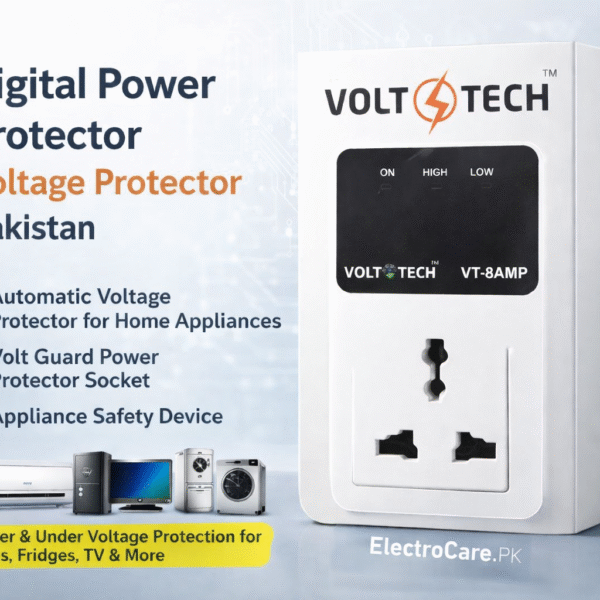 Digital Power Protector – Voltage Protector Pakistan | Automatic Voltage Protector for Home Appliances | Volt Guard Power Protector Socket Appliance Safety Device