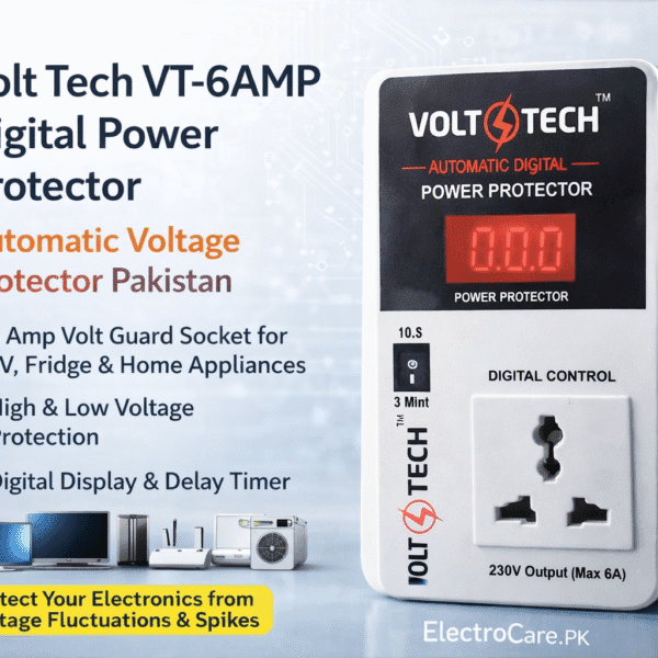 Voltage Protector Pakistan | Automatic Voltage Protector for Home Appliances | Volt Guard Power Protector Socket Appliance Safety Device