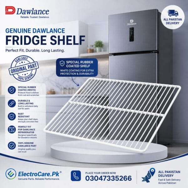 Dawlance 9166 Freezer Door Rack Shelf (17.4 x 13.5 Inch) | Upper Freezer Door Pocket Replacement | Refrigerator Spare Parts Pakistan