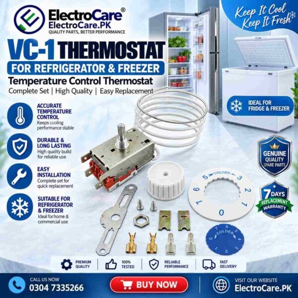 VC1 Thermostat for Refrigerator & Freezer – Temperature Control Thermostat