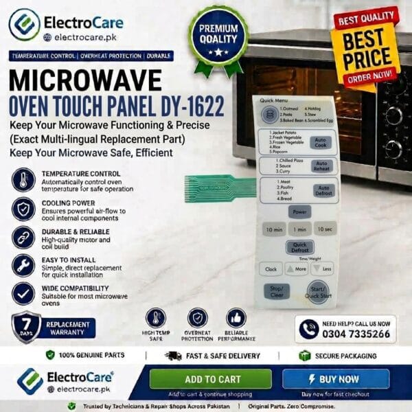 Microwave Oven Touch Panel DY-1622 | Membrane Keypad Control Panel Replacement