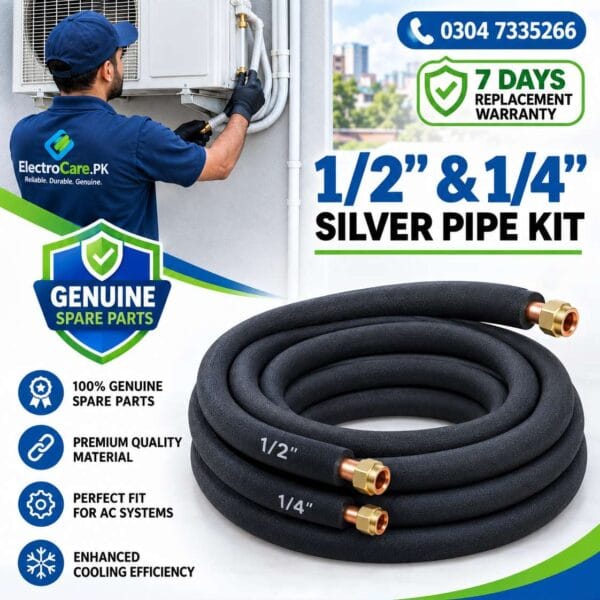 BLACK Silver Kit AC Pipe 1/4 & 1/2 Inch 15 Feet – AC Connecting & Installation Pipe