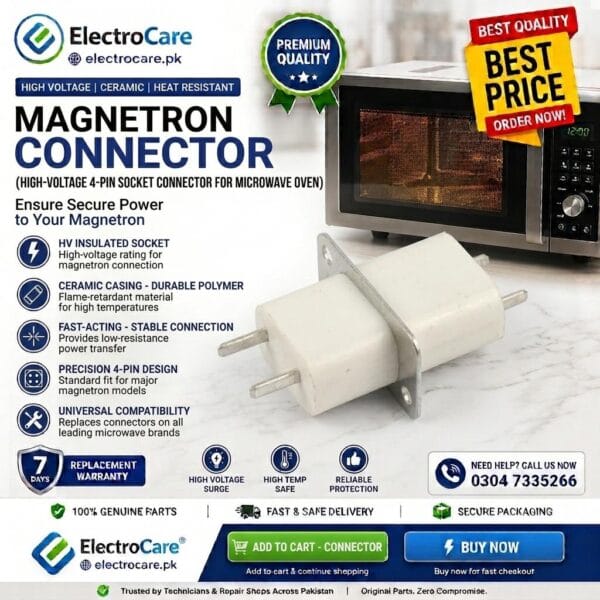 Microwave Oven Magnetron 4 Pin Socket Connector | Magnetron Filament Terminal Socket | Microwave Oven Spare Part