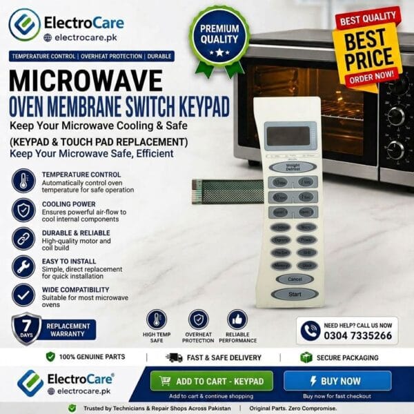 Microwave Oven Membrane Switch Keypad | Microwave Touch Pad Control Panel | Replacement Keypad
