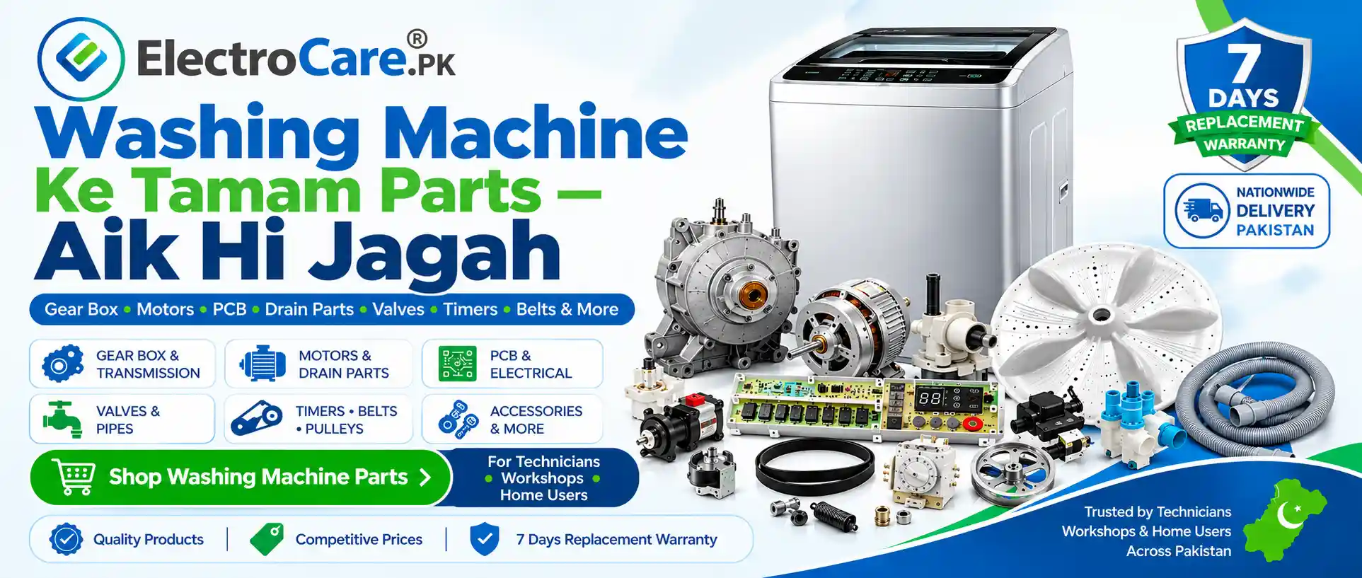 ElectroCare Washing Machine Parts Banner